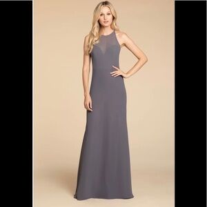 Hayley Paige 5909 gunmetal gray evening dress NWT size 12